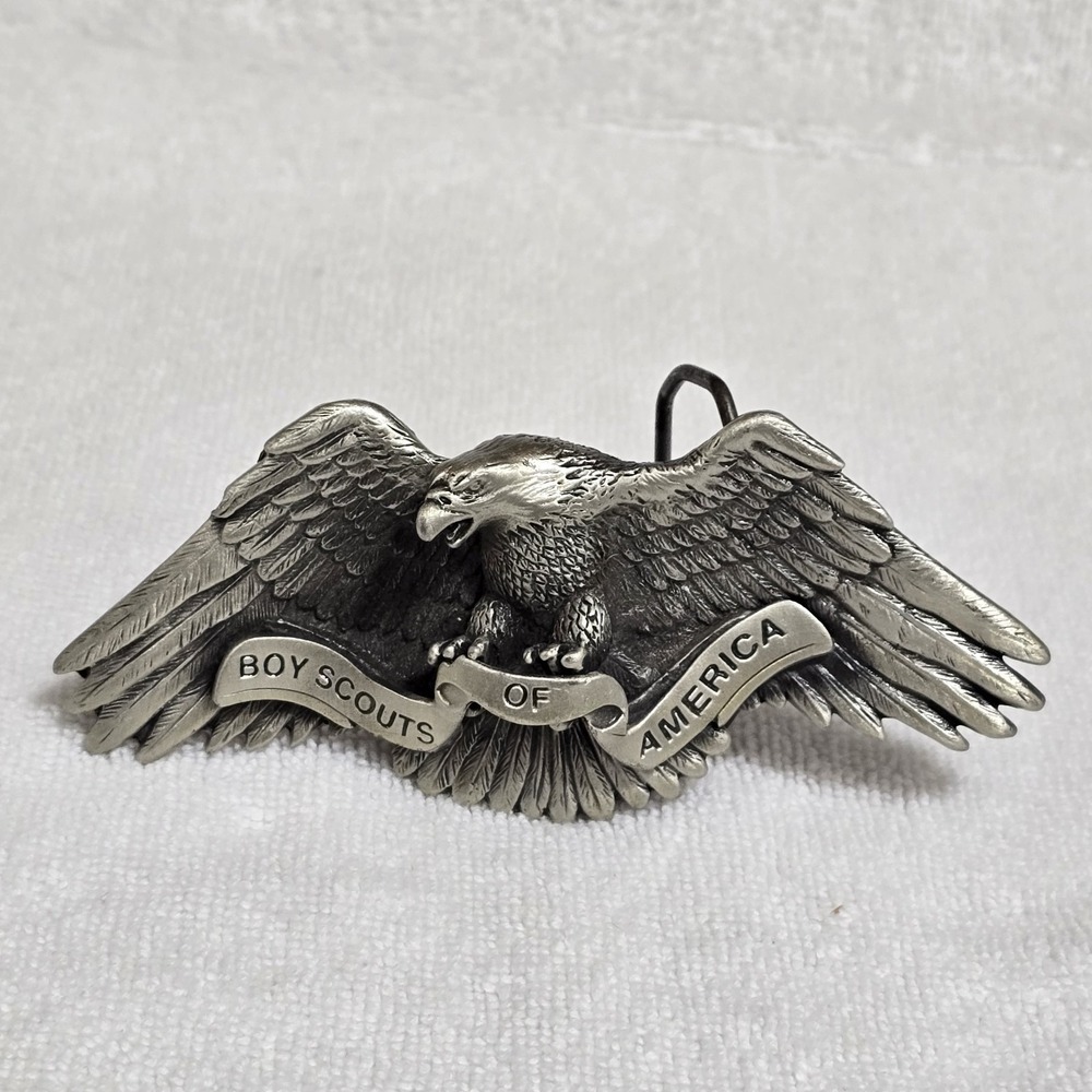 Vintage 2000 Boy Scouts of America Eagle‎ Scout Belt Buckle Solid Fine Pewter 5"